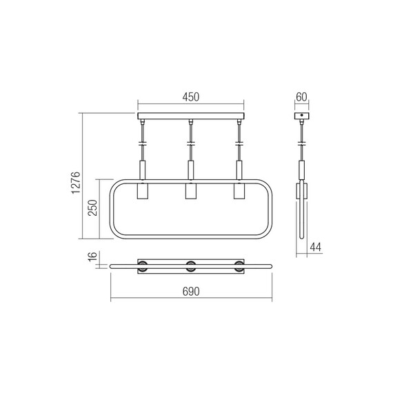 Полилей AERIS 01-2408 Smarte 3xE27 | Osvetlenieto.bg