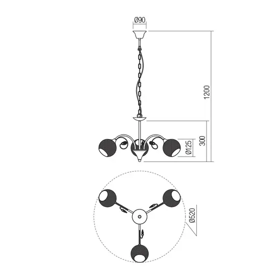 Полилей ASPERA 02-972 Smarter 3xE14 | Osvetlenieto.bg