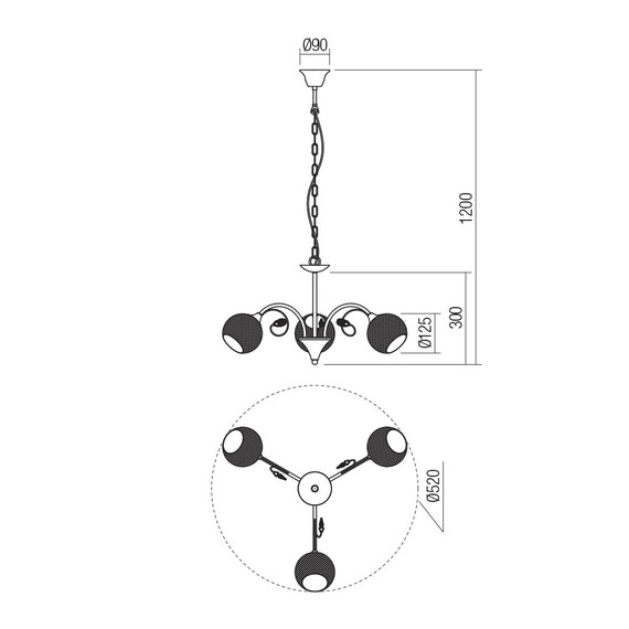 Полилей ASPERA 02-972 Smarter 3xE14 | Osvetlenieto.bg