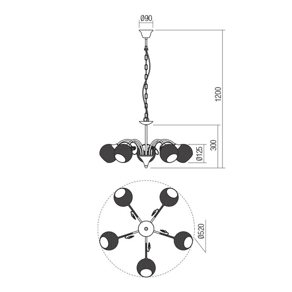 Полилей ASPERA 02-973 Smarter 5xE14 | Osvetlenieto.bg