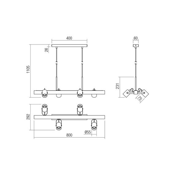 Полилей TAFFI 01-2418 Smarter 4xE27 | Osvetlenieto.bg