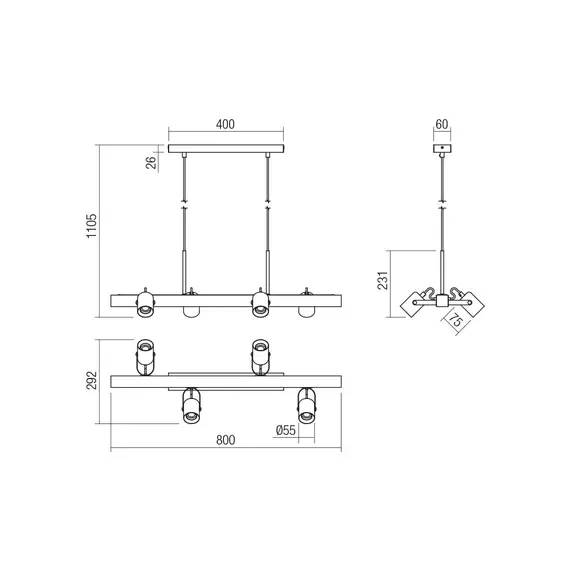 Полилей TAFFI 01-2418 Smarter 4xE27 | Osvetlenieto.bg