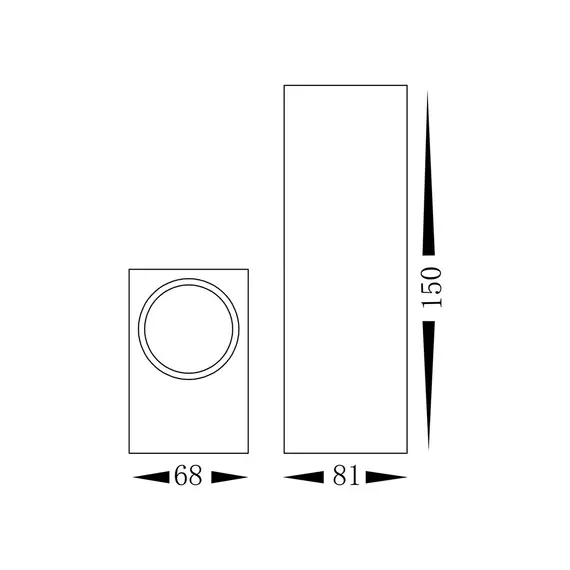 Черен фасаден аплик Tiago 2xGU10 IP44 | Osvetlenieto.bg