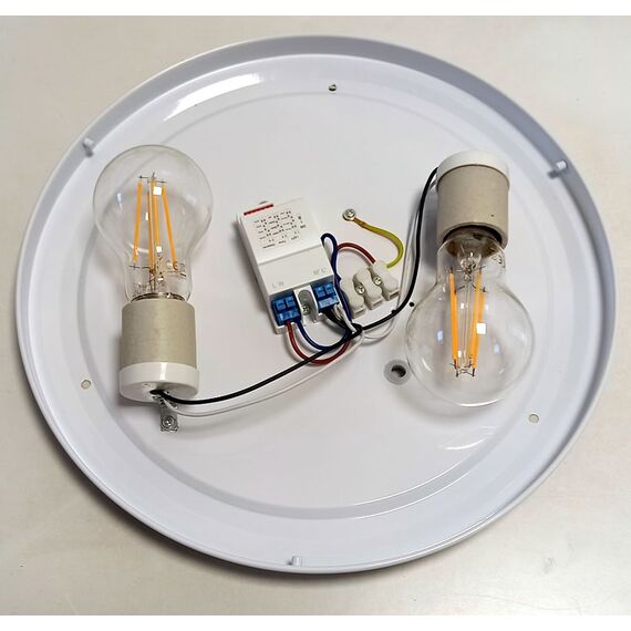 Черен плафон Solen кръг MICROWAVE сензор за движение 2xE27 IP44 | Osvetlenieto.bg