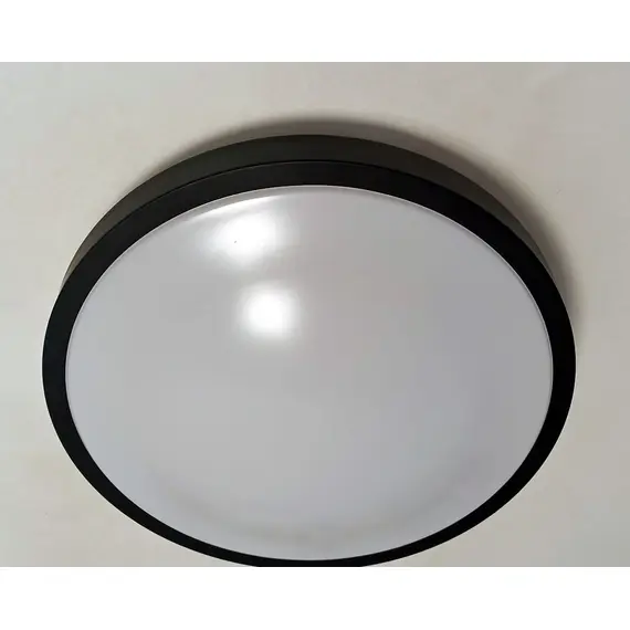 Черен плафон Solen кръг MICROWAVE сензор за движение 2xE27 IP44 | Osvetlenieto.bg