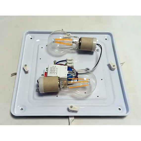 Черен плафон Solen квадрат MICROWAVE сензор за движение 2xE27 IP44 | Osvetlenieto.bg