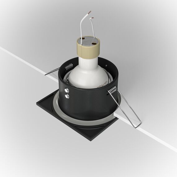 Черна  квадратна луна за баня Zoom Maytoni DL033-2-01B GU10 IP65 | Osvetlenieto.bg