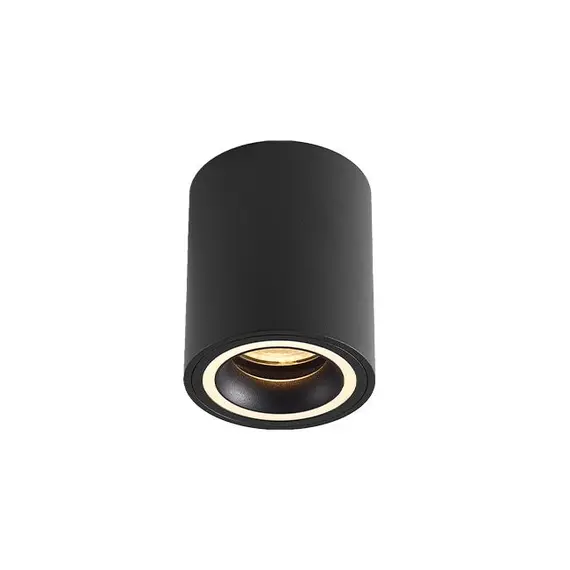 Кръгла черна луна за открит монтаж с подсветка 1xGU10 | Osvetlenieto.bg