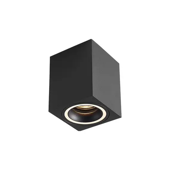 Квадратна черна луна за открит монтаж с подсветка 1xGU10 | Osvetlenieto.bg