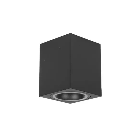 Квадратна черна луна за открит монтаж с подсветка 1xGU10 | Osvetlenieto.bg