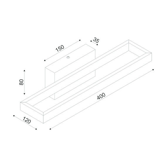 LED Аплик AELIA PN30LEDW40BK Aca Lighting 12W 3000K | Osvetlenieto.bg