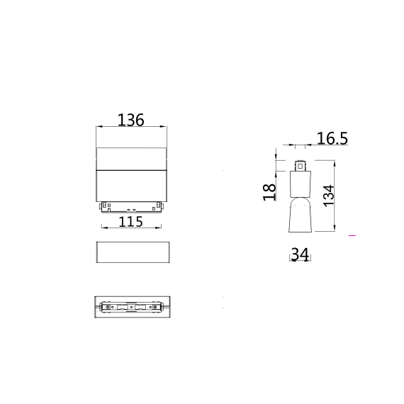 LED осветител за магнитна шина TR013-2-10W3K-B Maytoni 10W 3000K 48V | Osvetlenieto.bg