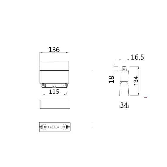 LED осветител за магнитна шина TR013-2-10W4K-B Maytoni 10W 4000K 48V | Osvetlenieto.bg