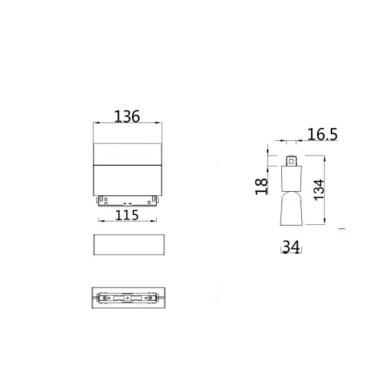 LED осветител за магнитна шина TR013-2-10W4K-B Maytoni 10W 4000K 48V | Osvetlenieto.bg