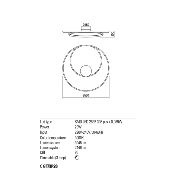 LED Плафон TORSION 01-1792 Redo 3000K | Osvetlenieto.bg