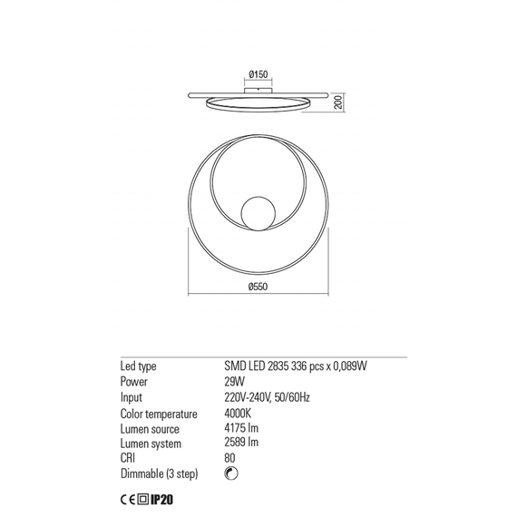 LED Плафон TORSION 01-1887 Redo 4000K | Osvetlenieto.bg