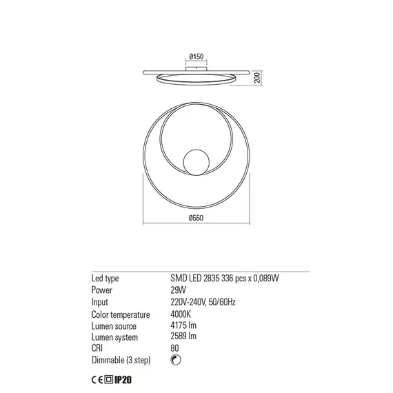 LED Плафон TORSION 01-1887 Redo 4000K | Osvetlenieto.bg
