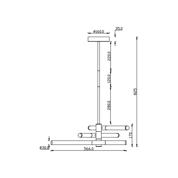 LED Полилей Axis MOD106PL-L28G3K Maytoni 28W 3000K | Osvetlenieto.bg