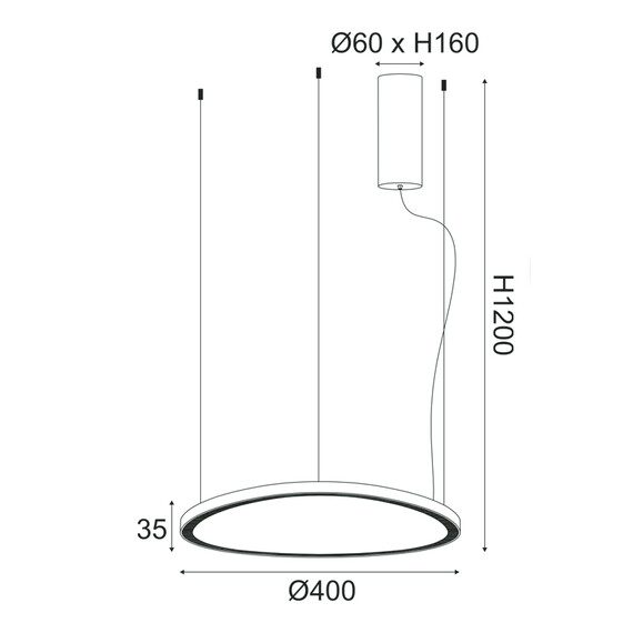 LED Полилей HARMONY BR97LEDP40BK Aca Lighting 36W 3000K | Osvetlenieto.bg