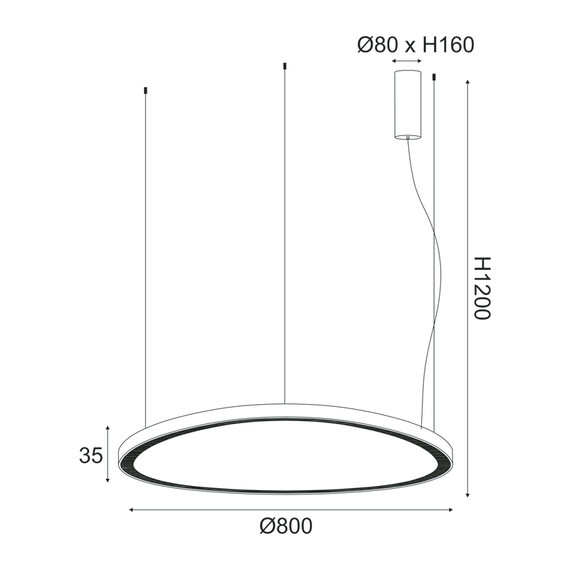 LED Полилей HARMONY BR97LEDP80BK Aca Lighting 74W 3000K | Osvetlenieto.bg