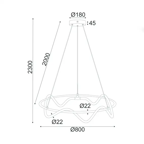 LED Полилей KYMA ZM36LEDP80BK Aca Lighting 60W 3000K | Osvetlenieto.bg