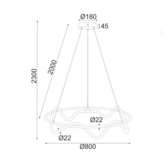 LED Полилей KYMA ZM36LEDP80BK Aca Lighting 60W 3000K | Osvetlenieto.bg