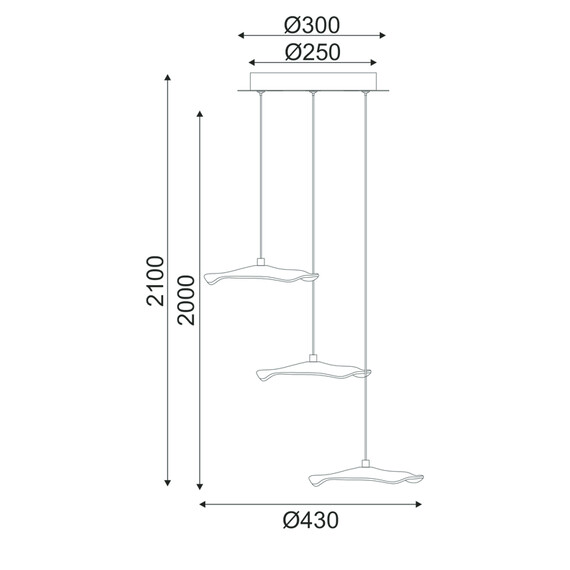 LED Полилей NIMFEA ZM34LEDP45BR Aca Lighting 15W 3000K | Osvetlenieto.bg