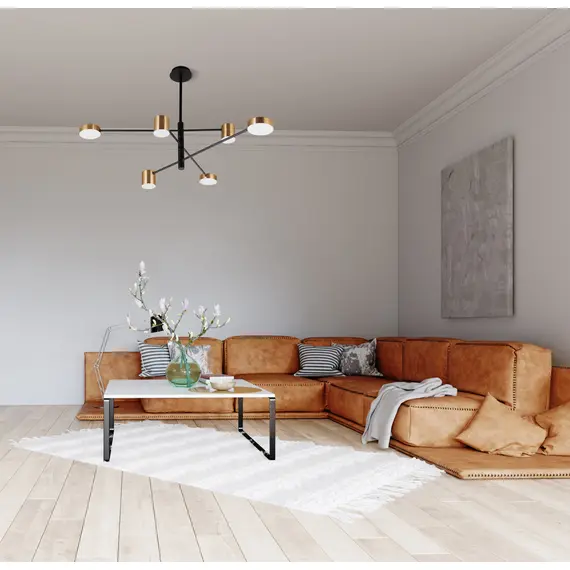 LED Полилей REMDAL PND-16374-6-BK-GD-3K Italux 26W 3000K | Osvetlenieto.bg