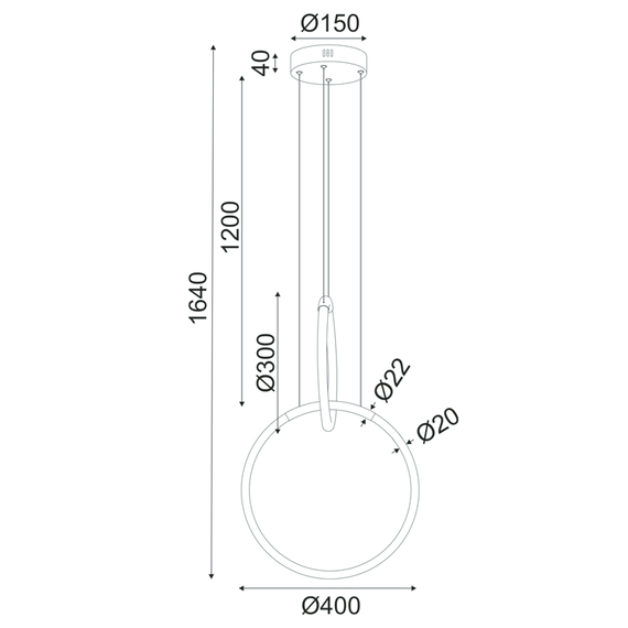 LED Полилей VENUS ZM31LEDP40BR Aca Lighting 24W 3000K | Osvetlenieto.bg