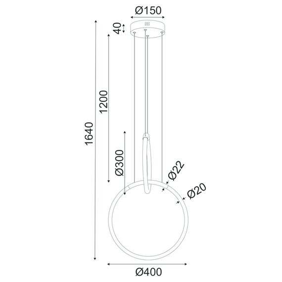 LED Полилей VENUS ZM31LEDP40CH Aca Lighting 24W 3000K | Osvetlenieto.bg