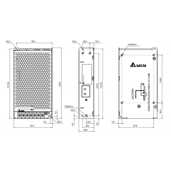 LED Захранване Delta 150W 48V/3.3A PMT-48V150W1AA | Osvetlenieto.bg