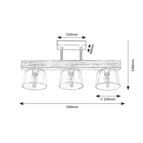 Плафон CARDAMOM 3119 Rabalux 3xE14 | Osvetlenieto.bg