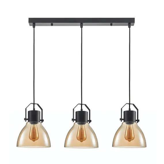 Полилей Darlena PND-22371-3-BK+AMB Italux 3xE27 | Osvetlenieto.bg