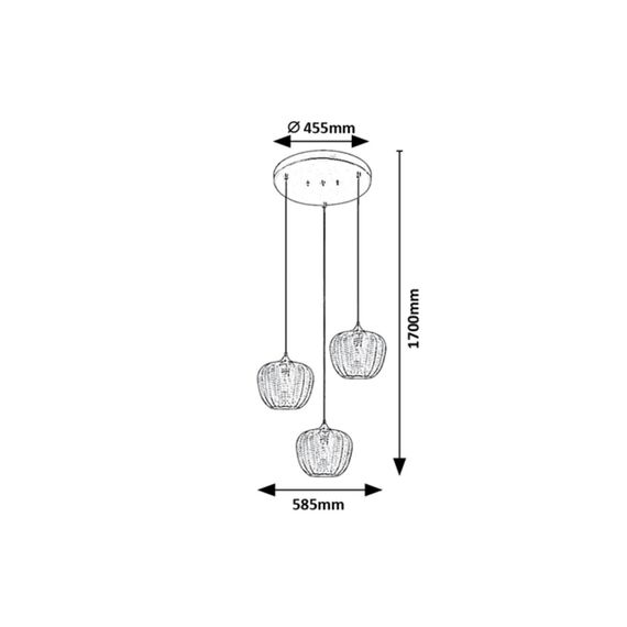 Полилей Monet 3178 Rabalux 3xE27 | Osvetlenieto.bg