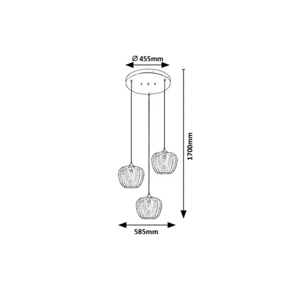 Полилей Monet 3178 Rabalux 3xE27 | Osvetlenieto.bg