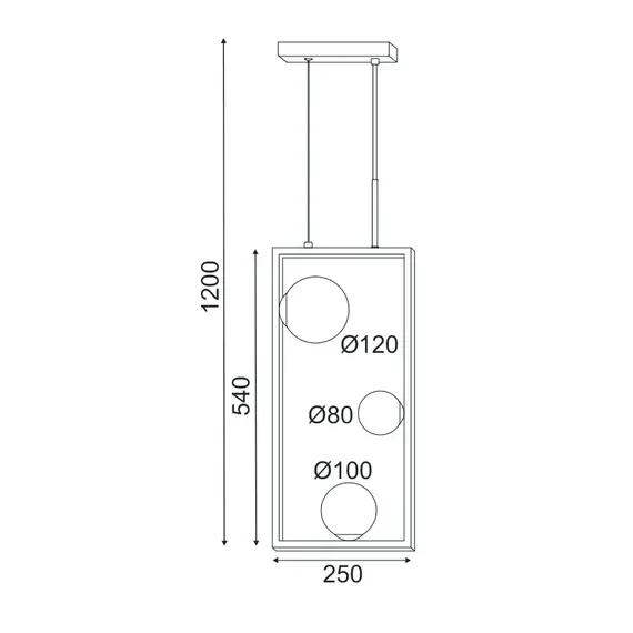 Полилей QUADRO OD91253PB Aca Lighting 3xG9 | Osvetlenieto.bg
