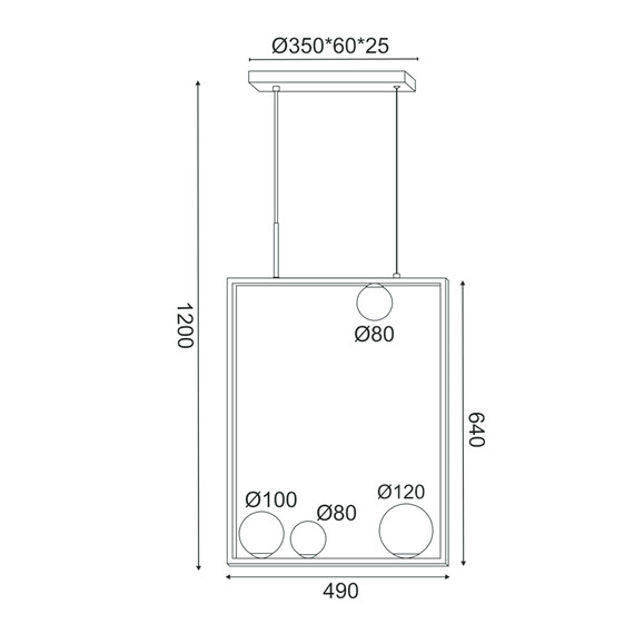 Полилей QUADRO OD91494PB Aca Lighting 4xG9 | Osvetlenieto.bg