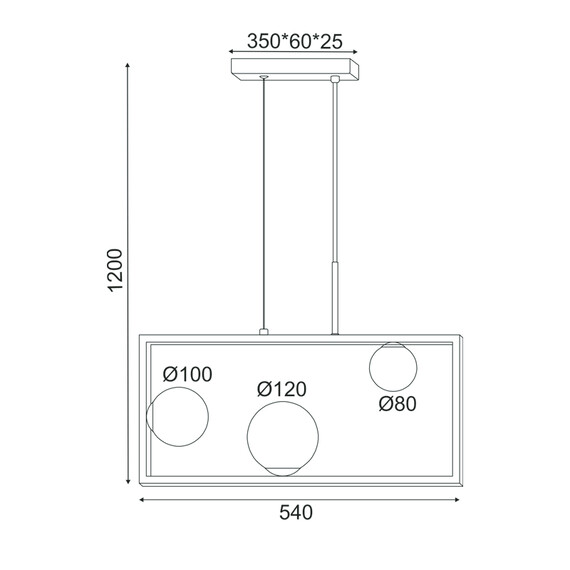 Полилей QUADRO OD91543PB Aca Lighting 3G9 | Osvetlenieto.bg