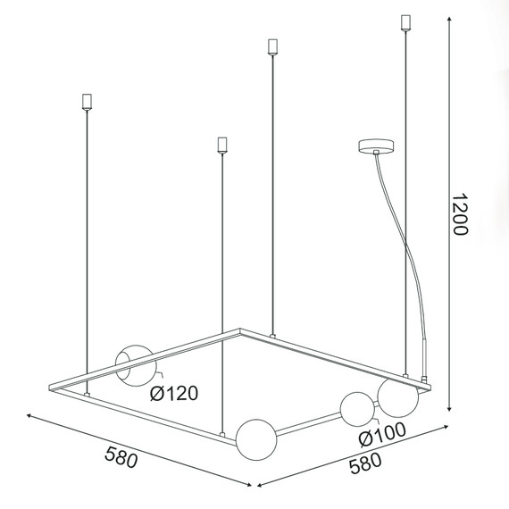 Полилей QUADRO OD91584PB Aca Lighting 4xG9 | Osvetlenieto.bg
