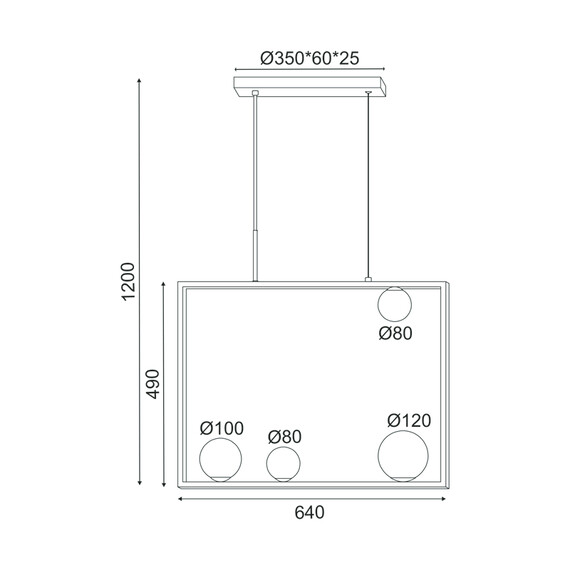 Полилей QUADRO OD91644PB Aca Lighting 4xG9 | Osvetlenieto.bg