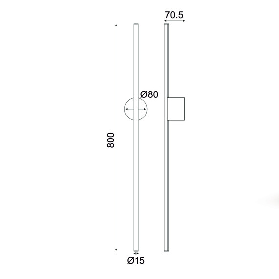 LED Аплик AVENUE ZM16LEDW80BK Aca Lighting 15W 3000K | Osvetlenieto.bg