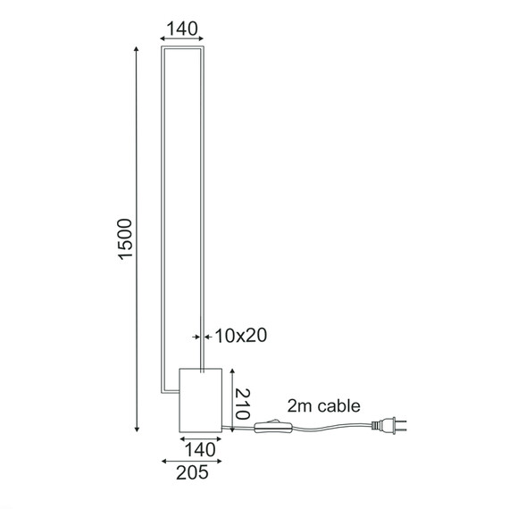 LED Лампион AELIA PN30LEDFBK Aca Lighting 35W 3000K | Osvetlenieto.bg