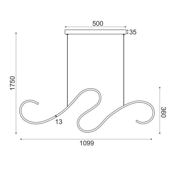 LED Полилей CALISTA YL1809LEDPGD Aca Lighting 27W 3000K | Osvetlenieto.bg