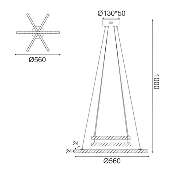 LED Полилей CANELA TNK299LED27P Aca Lighting 27W 3000K | Osvetlenieto.bg