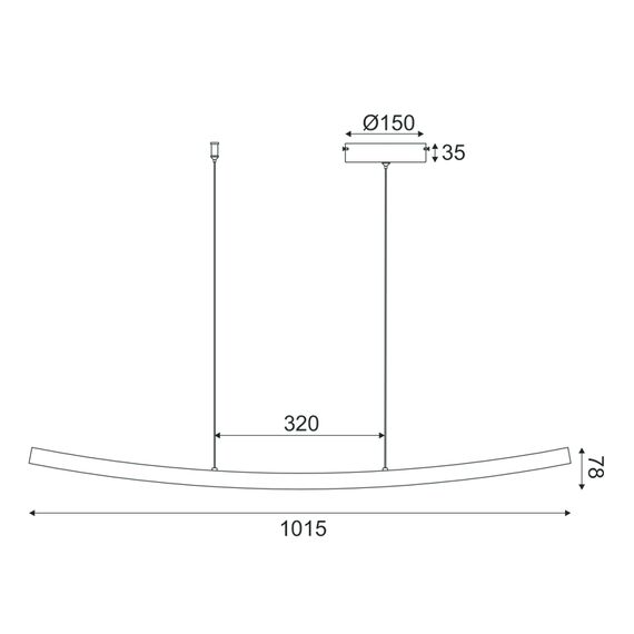 LED Полилей NAAVA YL1721LEDPBK Aca Lighting 20W 3000K | Osvetlenieto.bg