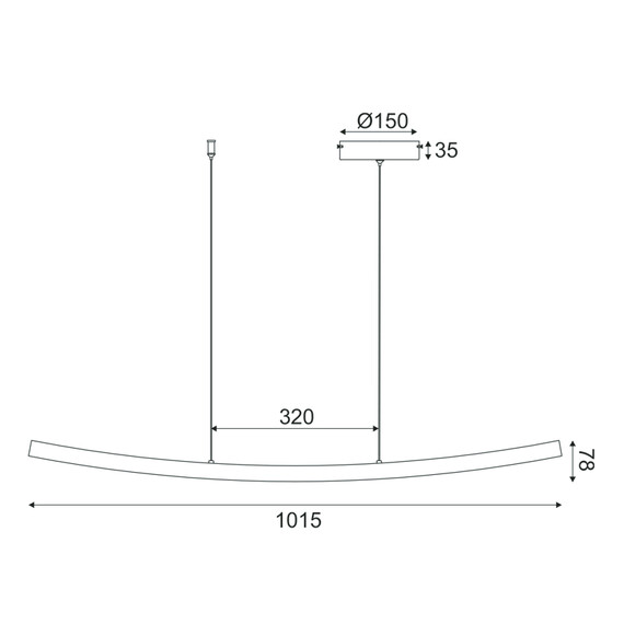 LED Полилей NAAVA YL1721LEDPWH Aca Lighting 20W 3000K | Osvetlenieto.bg