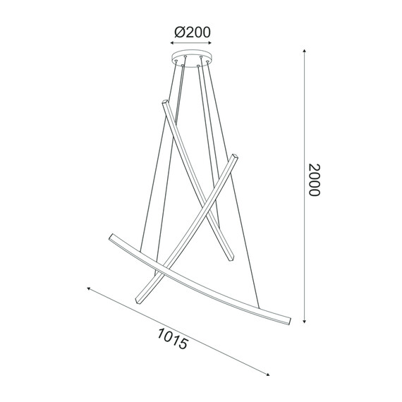 LED Полилей NAAVA YL1723LEDPBK Aca Lighting 60W 3000K | Osvetlenieto.bg
