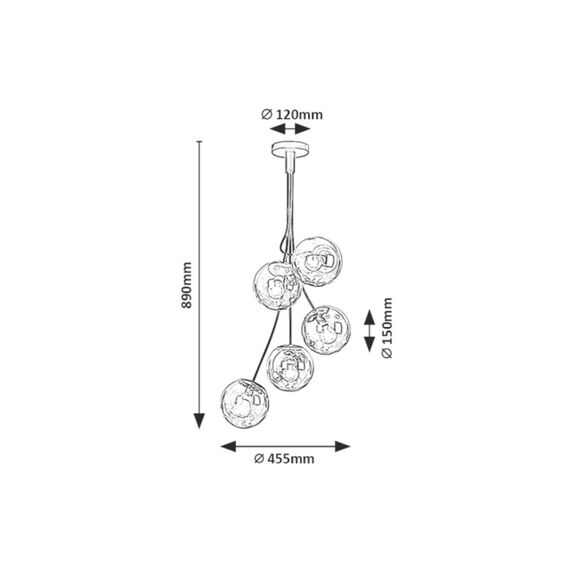 Полилей Glory 3508 Rabalux 5xE14 | Osvetlenieto.bg