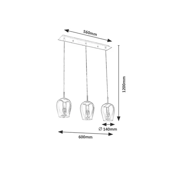 Полилей Petunia 5253 Rabalux 3xE27 | Osvetlenieto.bg