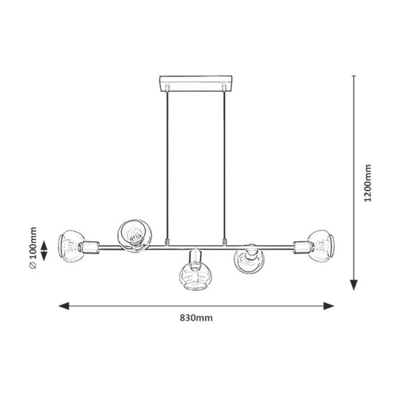 Полилей Sullivan 3297 Rabalux 5xE14 | Osvetlenieto.bg